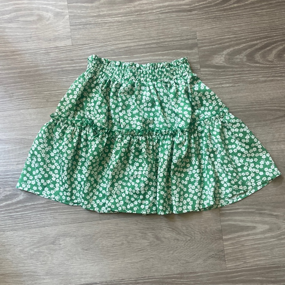 Princess Polly Green Floral Flounce Skirt